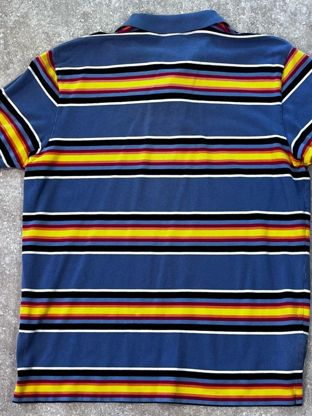 Polo by Ralph Lauren Blue Polo with Multicolor Stripe Detail - Picture 3 of 6